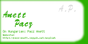 anett pacz business card